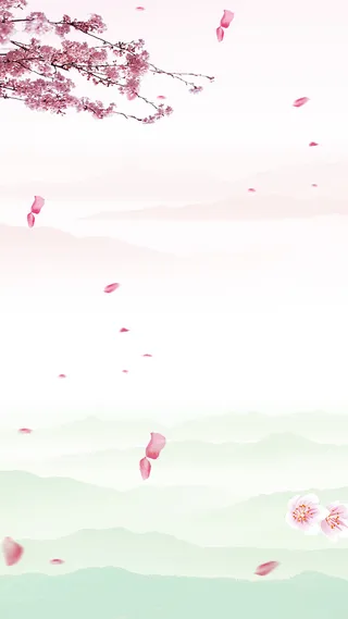 花瓣纷飞唯美古风h5背景高清