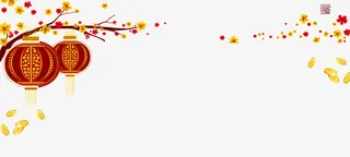 卡通红色春节灯笼装饰免抠