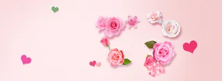 玫瑰情人节渐变粉色banner背景高清