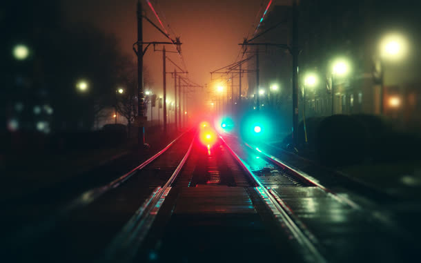 虚化灯光夜景都市免抠