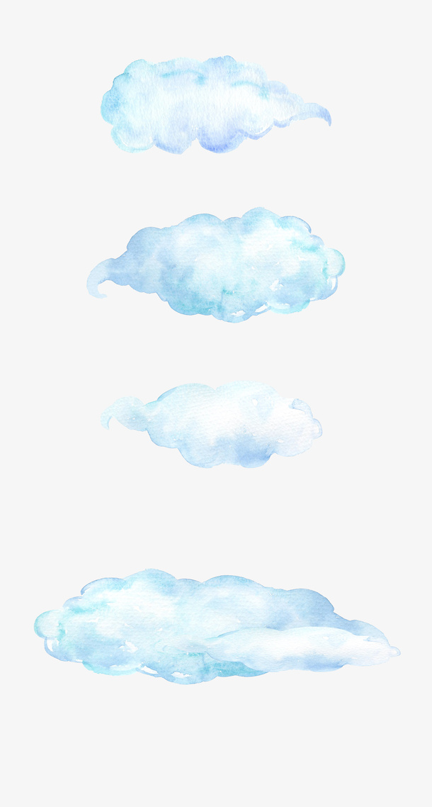 水彩云朵素材免抠