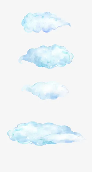 水彩云朵素材免抠