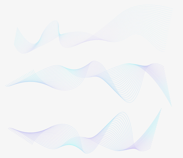 手绘唯美科技线条免抠