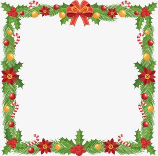 松树叶装饰框免抠