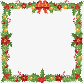 松树叶装饰框免抠