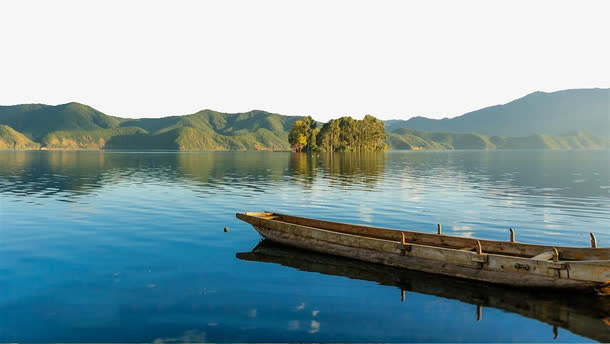 泸沽湖风景免抠背景其他元素