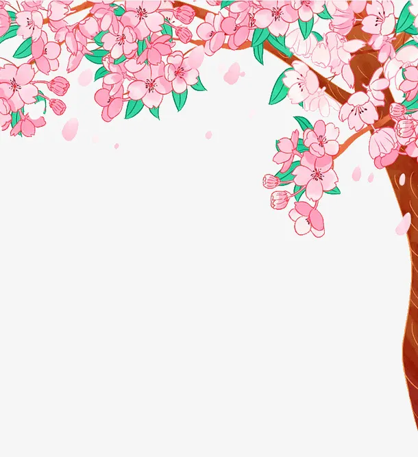 手绘花朵装饰扁平肌理风插画免抠