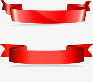 红色飘带标签矢量图片免抠