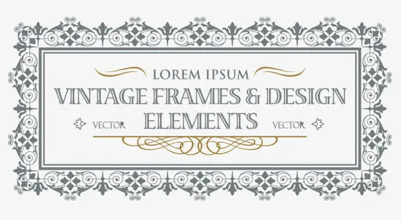 欧式花纹边框免抠
