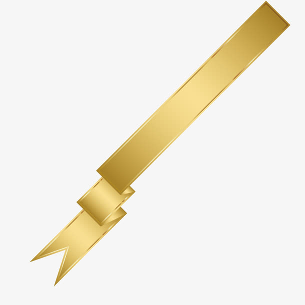 丝带金色免抠