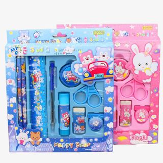 可爱熊可爱文具套装免抠