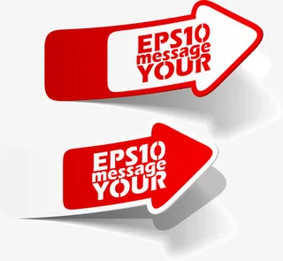 箭头指示标签矢量素材免抠