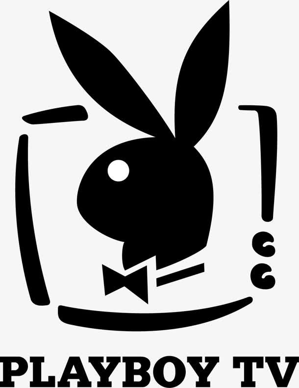 黑色兔头playboy tv标志矢量免抠