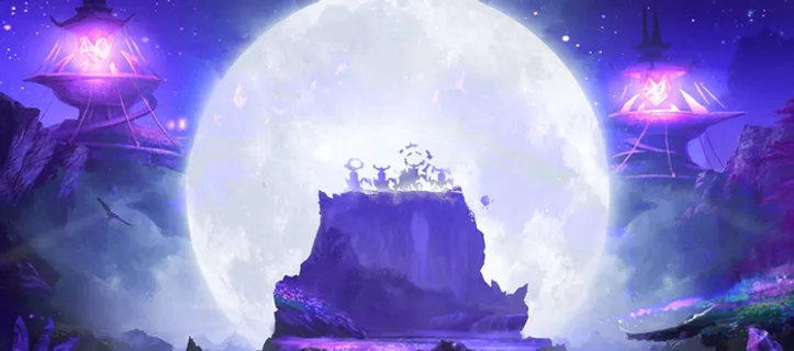 卡通梦幻蓝色游戏场景banner高清