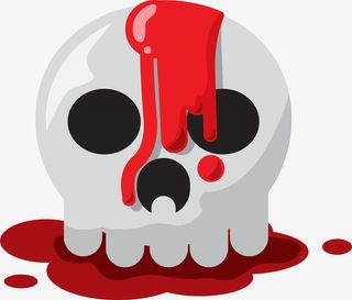 白色卡通骷髅免抠