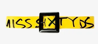 波普风格黄黑色字母腰带免抠