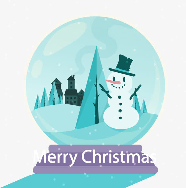 手绘绿色水晶球免抠