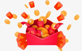 红包红色撒钱免抠