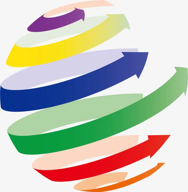 彩色的拉伸方向箭头免抠