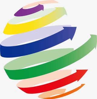 彩色的拉伸方向箭头免抠