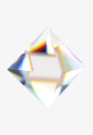 立体水晶透明金边菱形免抠