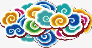 彩色祥云免抠