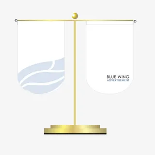 矢量金属质感商务桌旗免抠