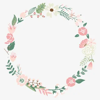 手绘卡通装饰花草装饰海报设计免抠