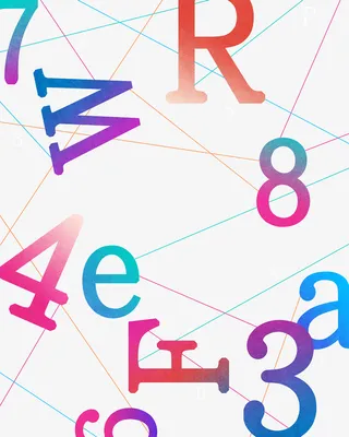 时尚数字字母几何装饰图案免抠