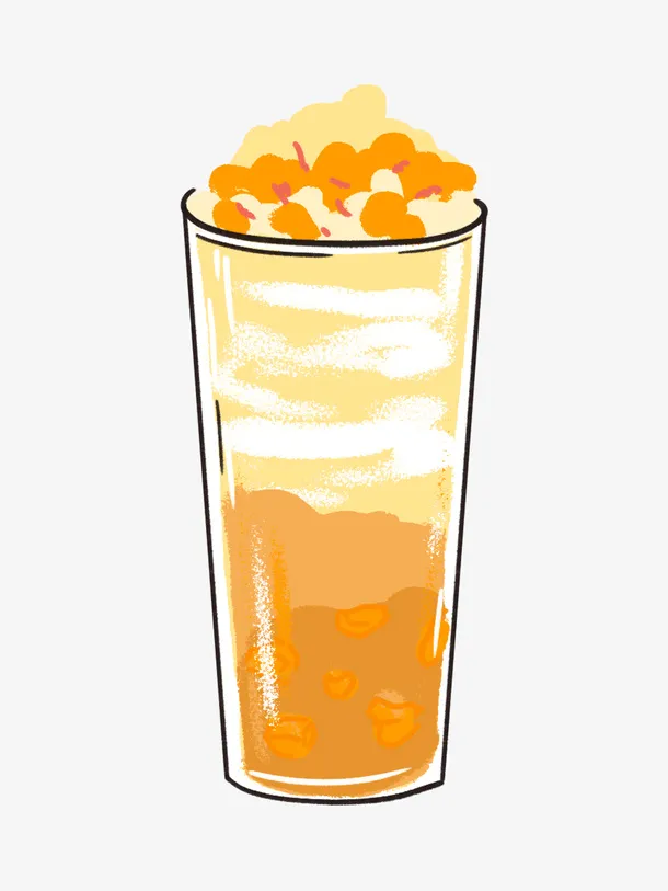 杨枝甘露宝藏茶免抠手绘/卡通手绘元素