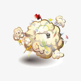 爆炸云彩矢量标签免抠