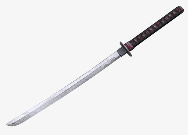 手绘武士刀免抠