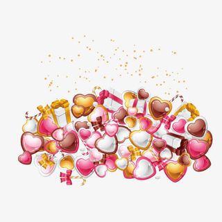 背景装饰图案  礼物心形 海报