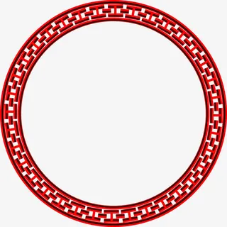 红色圆形立体线条中秋免抠