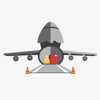 矢量快递运输空运元素素材免抠