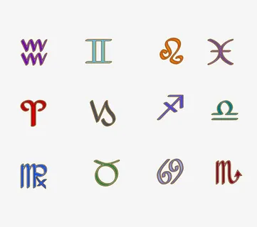 12星座字母PNG图标免抠