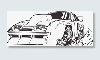 汽车  线条 素描 漂移免抠