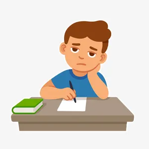 卡通写字的男孩免抠