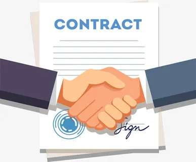 签合同商务合作握手免抠手绘/卡通卡通元素