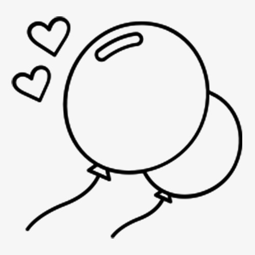 爱心黑色气球免抠