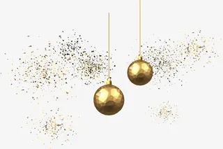 圣诞节金色圣诞球免抠