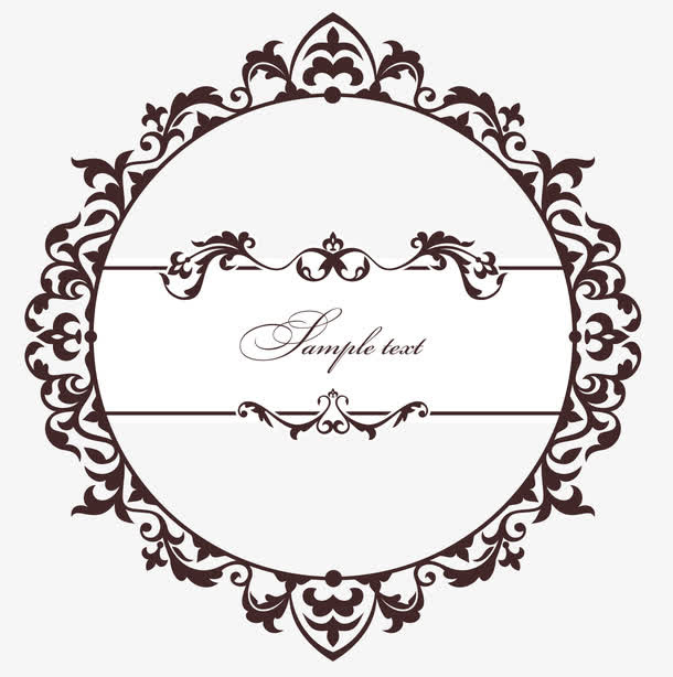 圆形花纹边框设计免抠