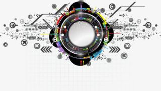 装饰彩色矢量抽象科技圆环免抠