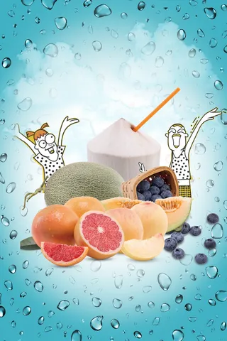 蓝色渐变夏天的味道海报高清