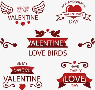 红色可爱花纹装饰免抠