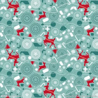圣诞挂饰与驯鹿无缝背景