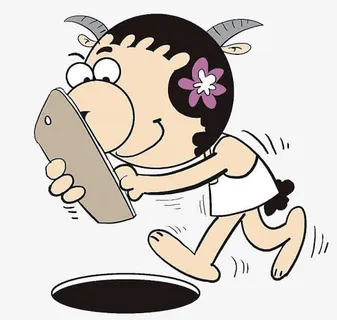 手绘低头族边走边看坏习惯免抠