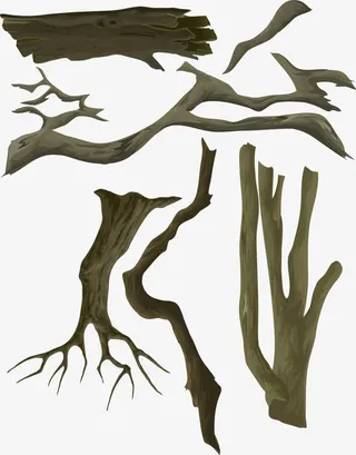 枯木矢量素材免抠