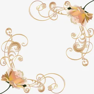 手绘鲜花边框素材免抠