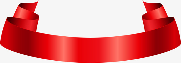 弯曲红色条幅免抠